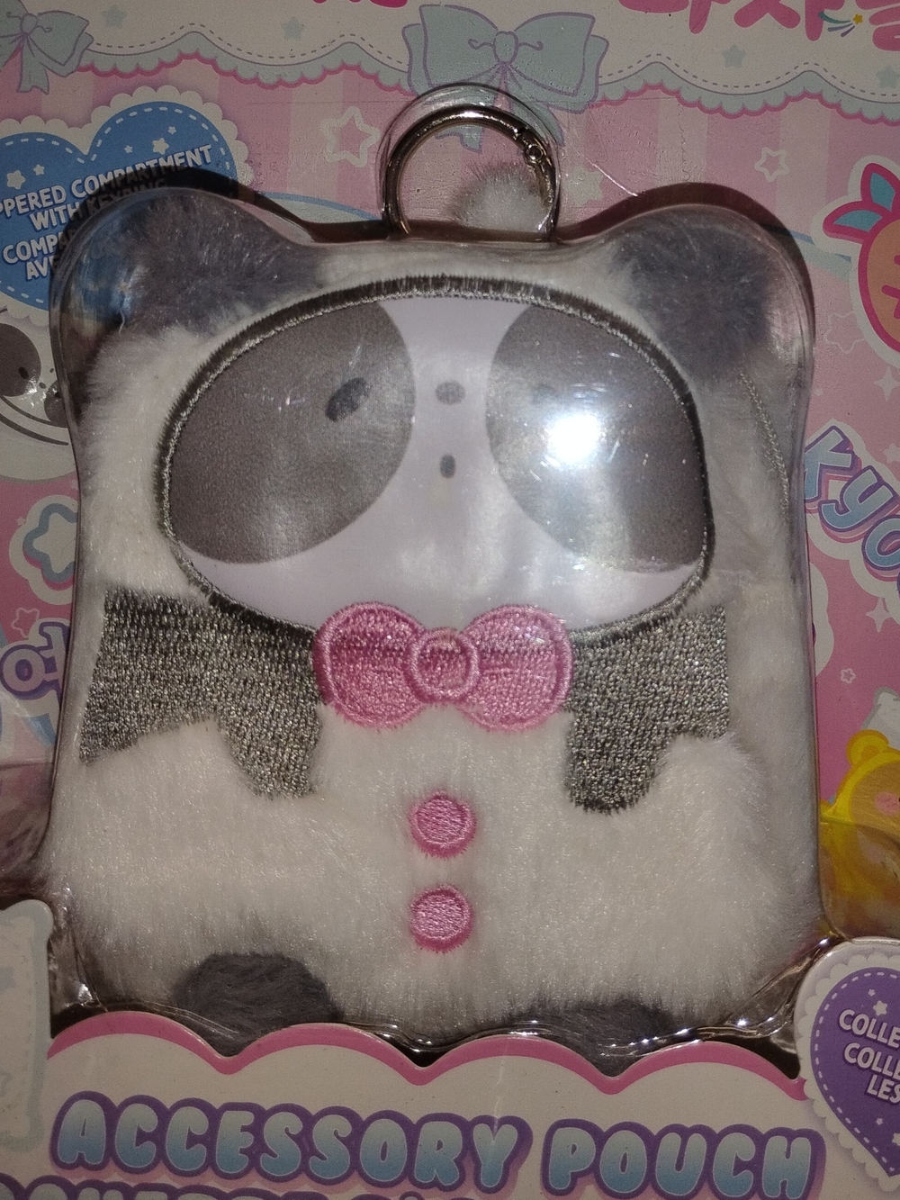 Kids' Girls' Panda Accessory Pouch with Pink Accent